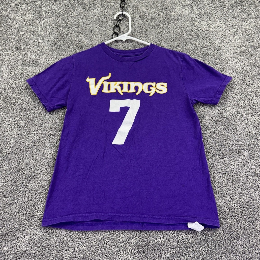 Minnesota Vikings Shirt Boys Medium Purple NFL Football NFL Keenum 7 Tee Top